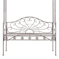 Panchina da Giardino 122 cm in Ferro Marrone Anticato 45435