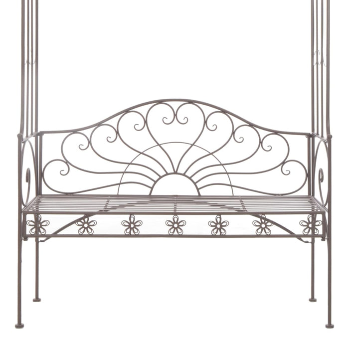 Panchina da Giardino 122 cm in Ferro Marrone Anticato 45435