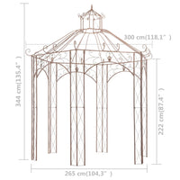 Padiglione da Giardino Marrone Anticato 3 m in Ferro 45438