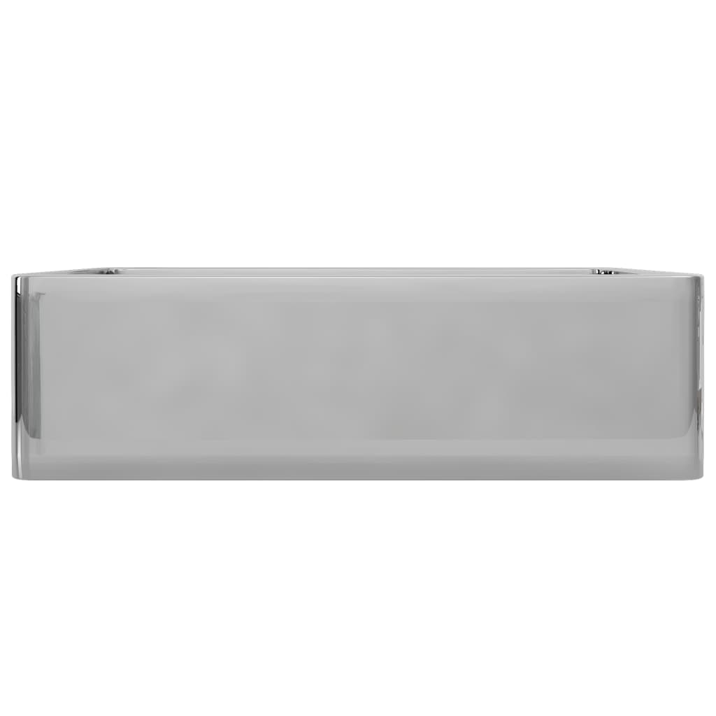 Lavandino 41x30x12 cm in Ceramica Argento cod mxl 54278