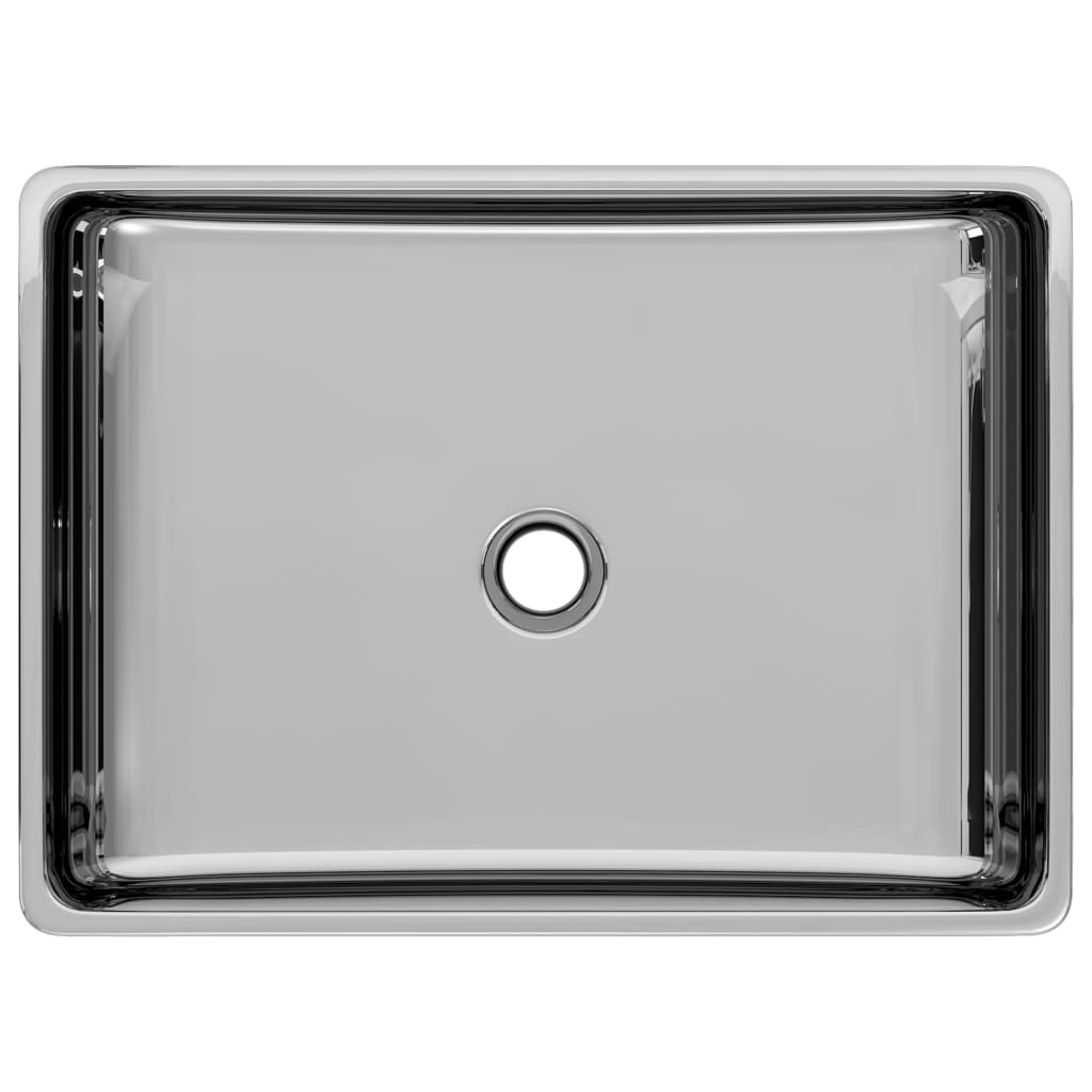 Lavandino 41x30x12 cm in Ceramica Argento cod mxl 54278