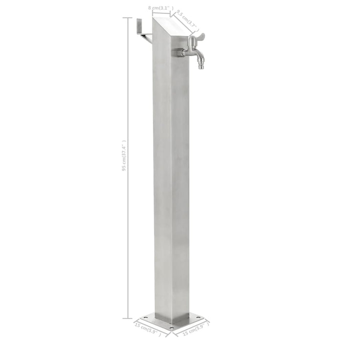 Fontanella a Colonna in Acciaio Inossidabile Quadrata 95 cm cod mxl 51336