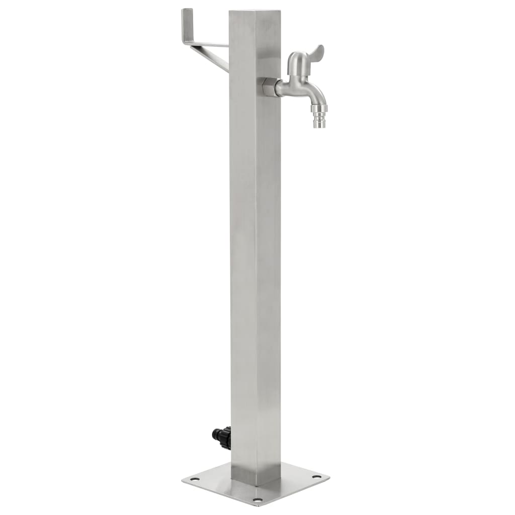 Fontanella a Colonna in Acciaio Inossidabile Quadrata 65 cm cod mxl 53147