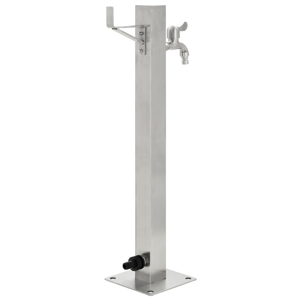 Fontanella a Colonna in Acciaio Inossidabile Quadrata 65 cm cod mxl 53147