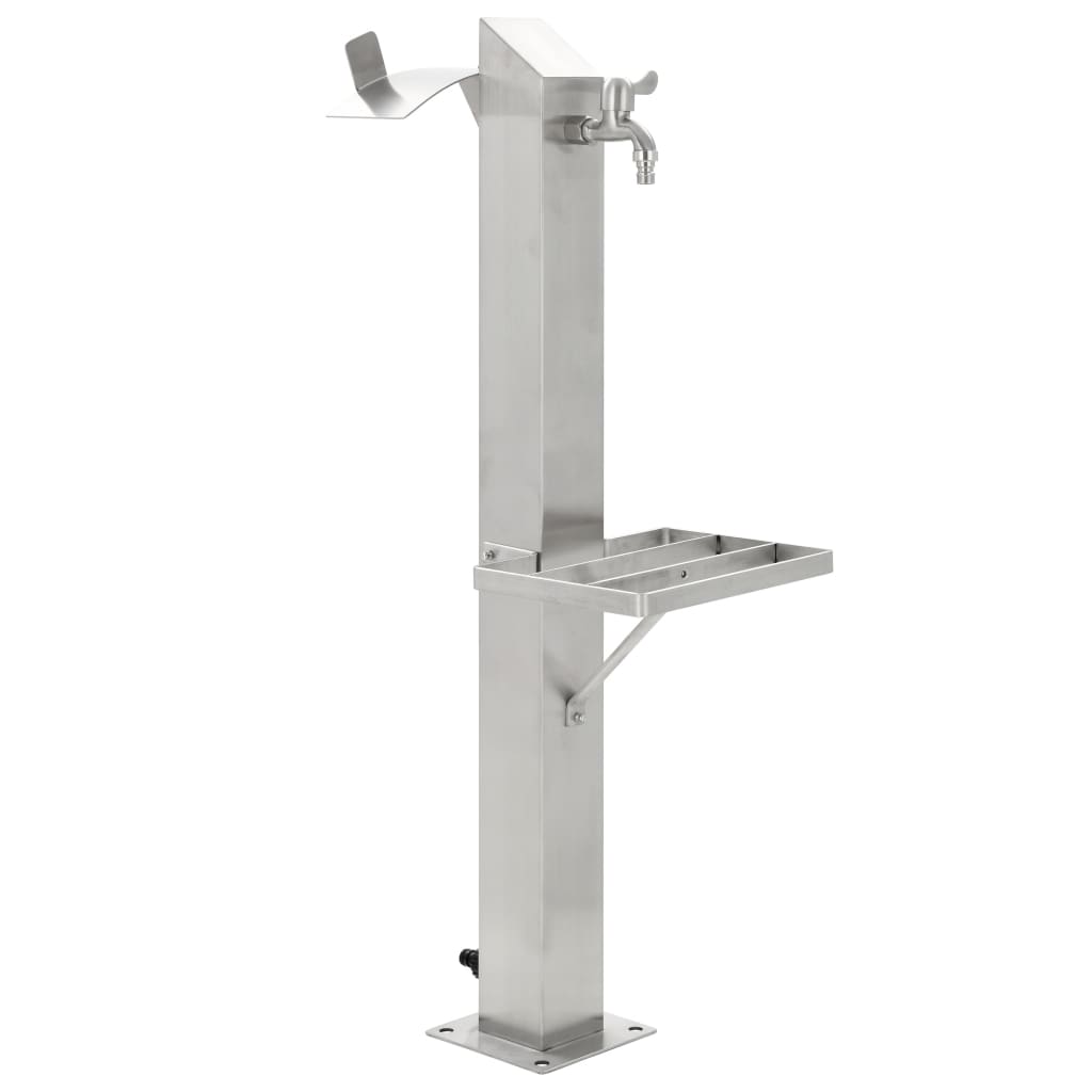 Fontanella a Colonna in Acciaio Inossidabile Quadrata 95 cm cod mxl 53136