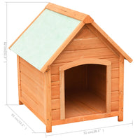 Cuccia per Cani in Legno Massello di Pino e Abete 72x85x82 cm 170639