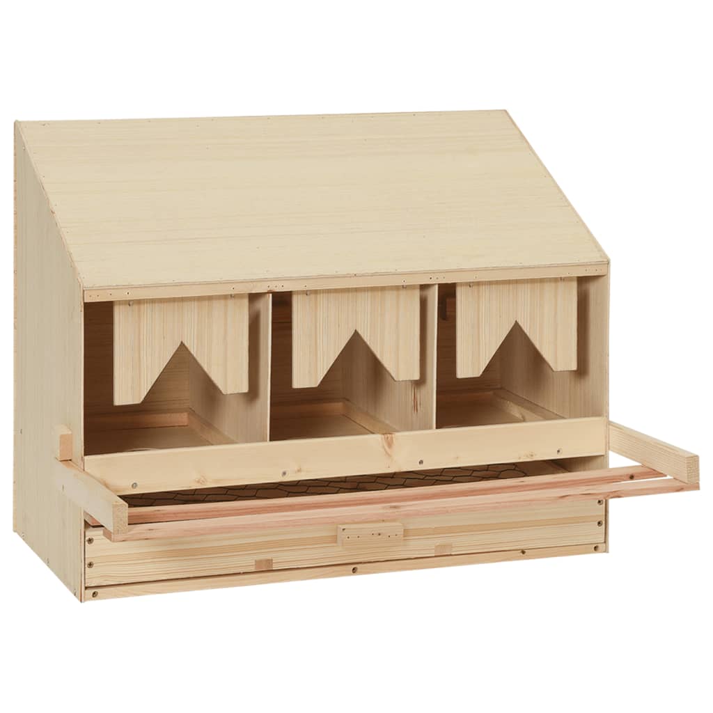 Casetta Cova per Galline 3 Scomparti 72x33x54 cm Legno di Pino 170653