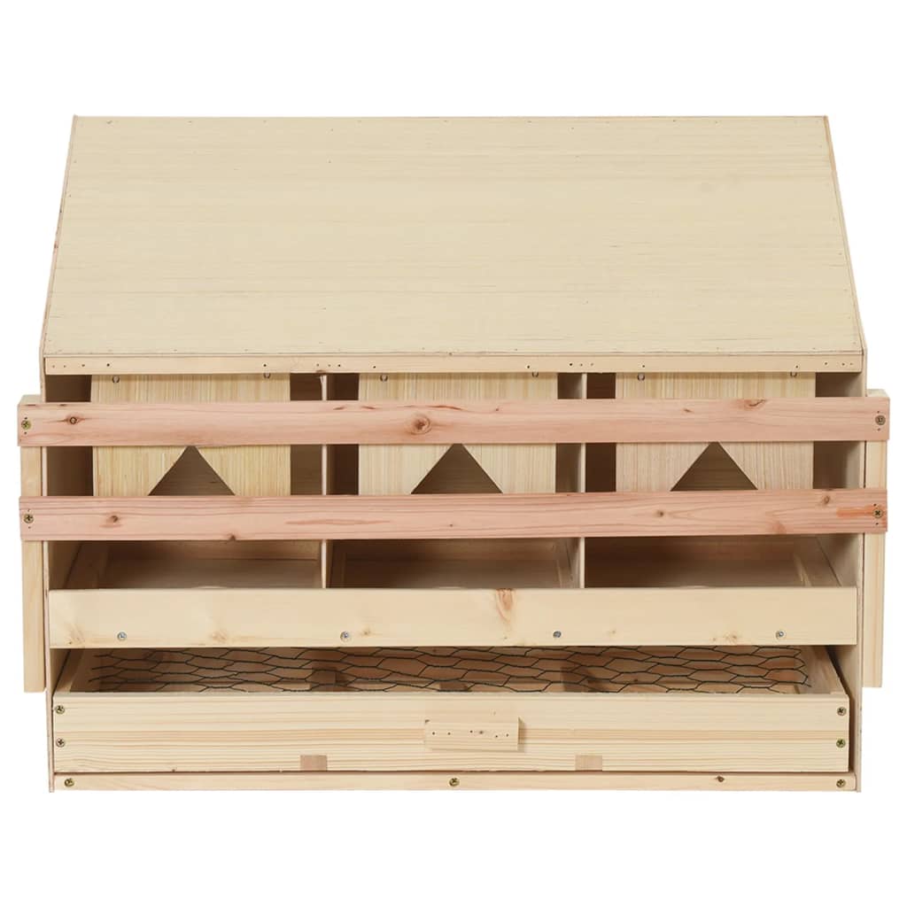 Casetta Cova per Galline 3 Scomparti 72x33x54 cm Legno di Pino 170653