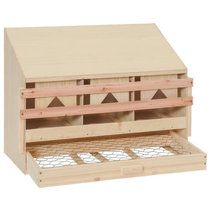 Casetta Cova per Galline 3 Scomparti 72x33x54 cm Legno di Pino 170653