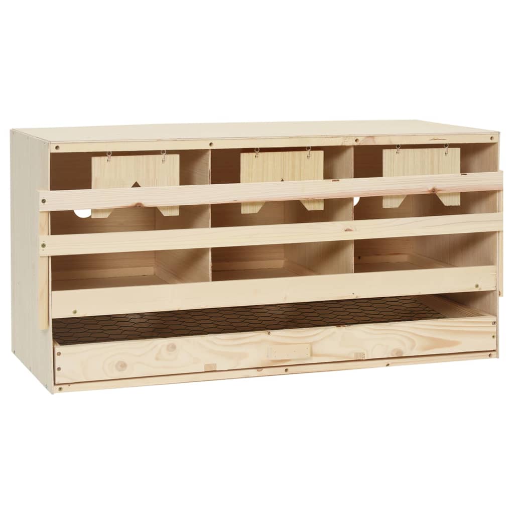 Casetta Cova per Galline 3 Scomparti 72x33x38cm Legno di Pino