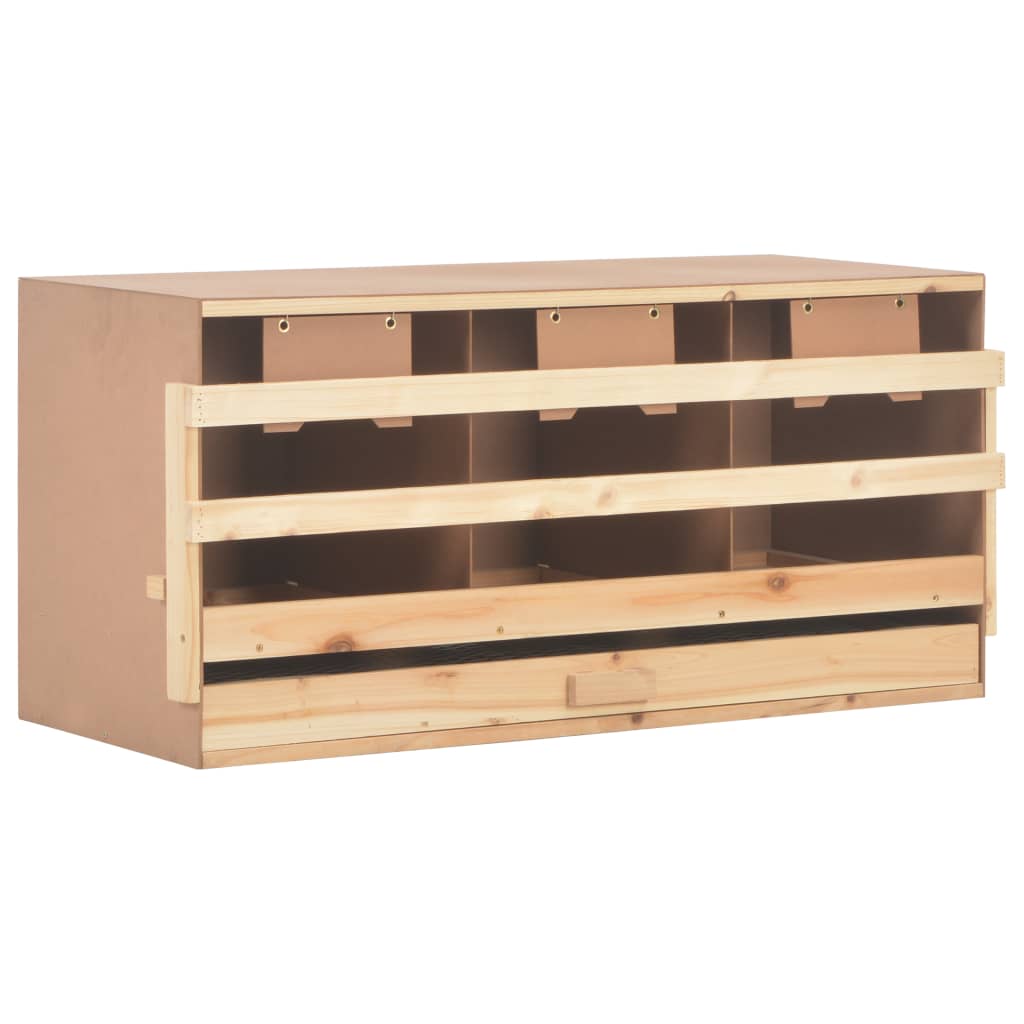 Casetta Cova per Galline 3 Scomparti 96x40x45 cm Legno di Pinocod mxl 127490