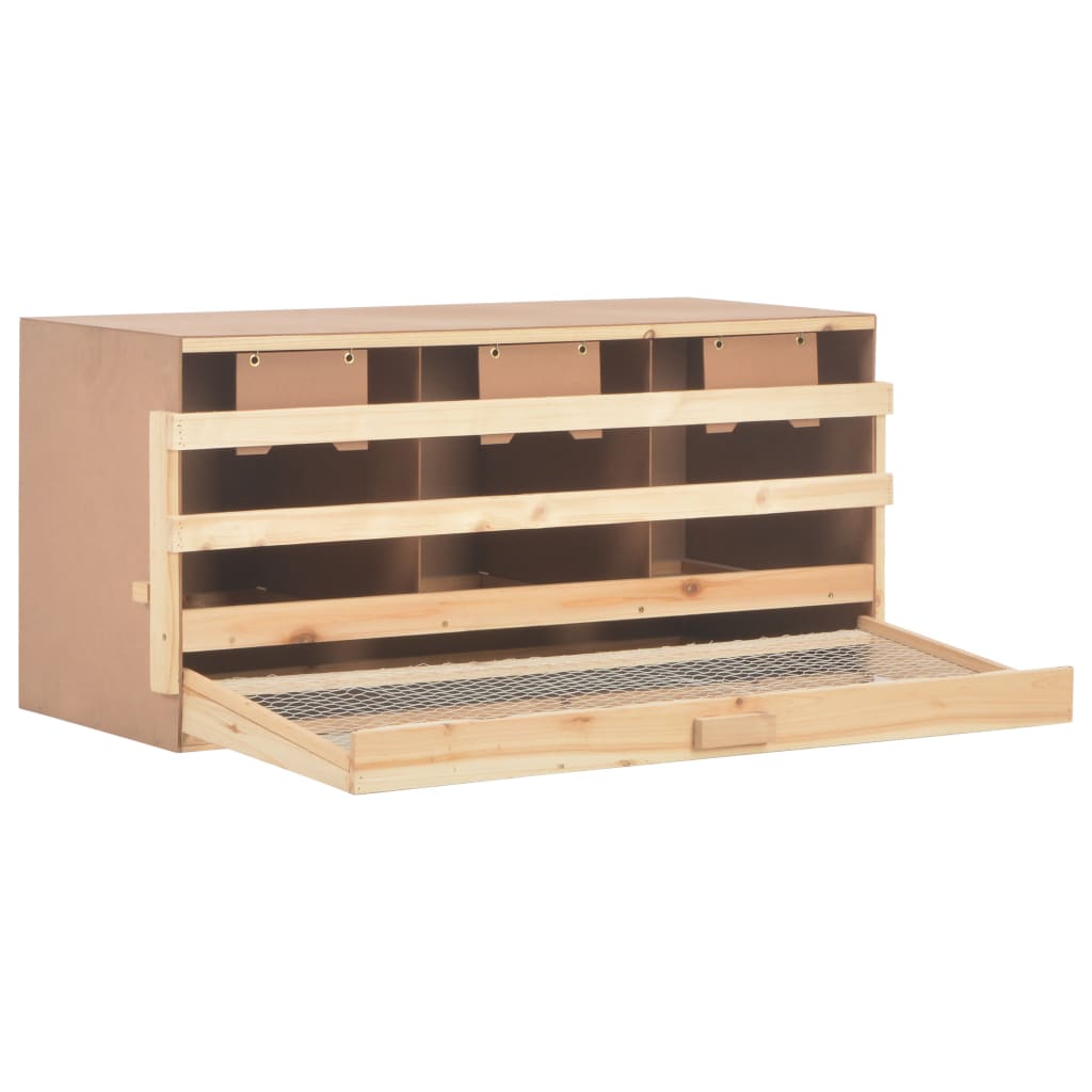 Casetta Cova per Galline 3 Scomparti 96x40x45 cm Legno di Pinocod mxl 127490