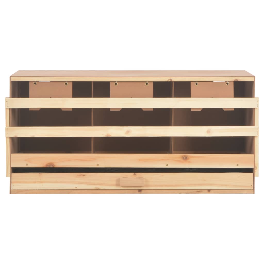 Casetta Cova per Galline 3 Scomparti 96x40x65cm Legno di Pino 170656