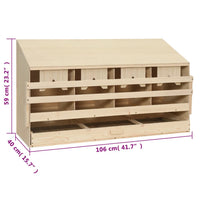 Casetta Cova per Galline 4 Scomparti 106x40x59 cm Legno di Pino 170657