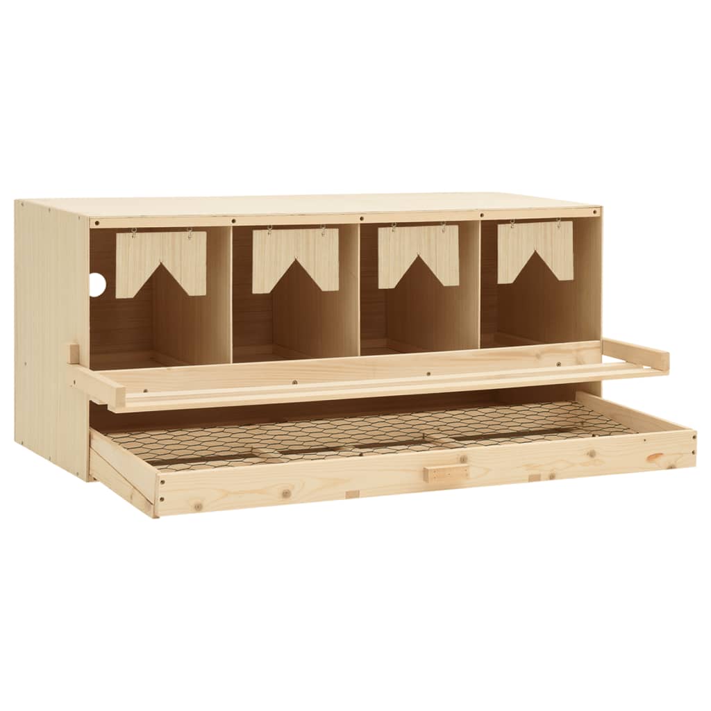 Casetta Cova per Galline 4 Scomparti 106x40x45cm Legno di Pino cod mxl 75532