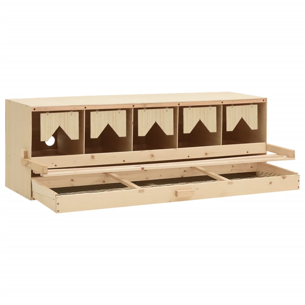 Casetta Cova per Galline 5 Scomparti 117x33x38 cm Legno di Pino 170660