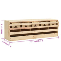 Casetta Cova per Galline 5 Scomparti 117x33x38 cm Legno di Pino 170660