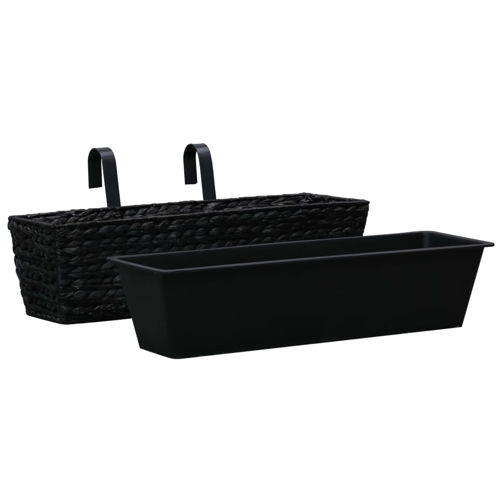 Fioriere da Giardino 2 pz in Giacinto Intrecciato Nero  cod mxl 66630