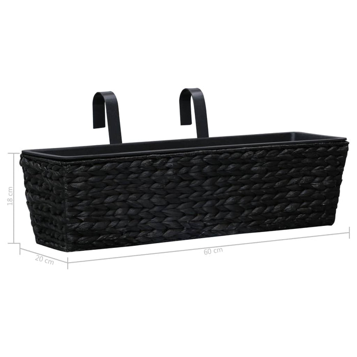 Fioriere da Giardino 2 pz in Giacinto Intrecciato Nero  cod mxl 66630