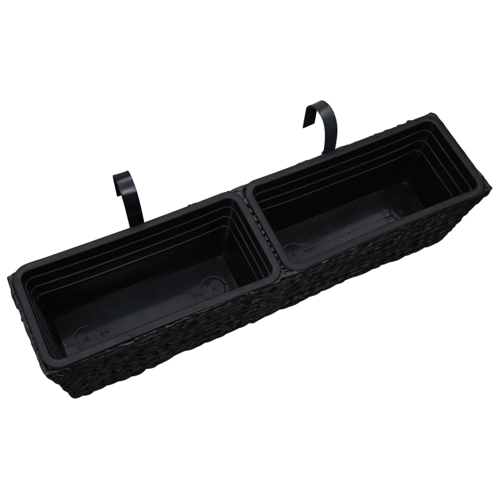 Fioriere da Giardino 2 pz in Giacinto Intrecciato Nero cod mxl 67027