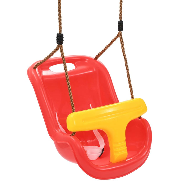 Altalena per Bambini con Cintura di Sicurezza in PP Rossa cod mxl 64060