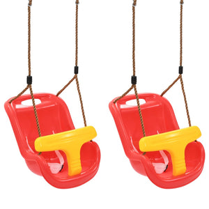 Altalena per Bambini 2 pz con Cintura di Sicurezza in PP Rossa 91800