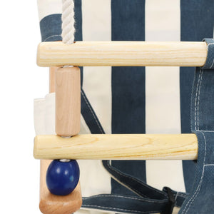 Altalena per Bambini con Cintura di Sicurezza Cotone Legno Blu 91801