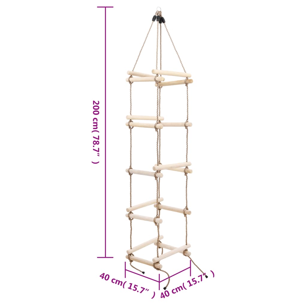 Scala di Corda per Bambini 200 cm in Legno  cod mxl 74273