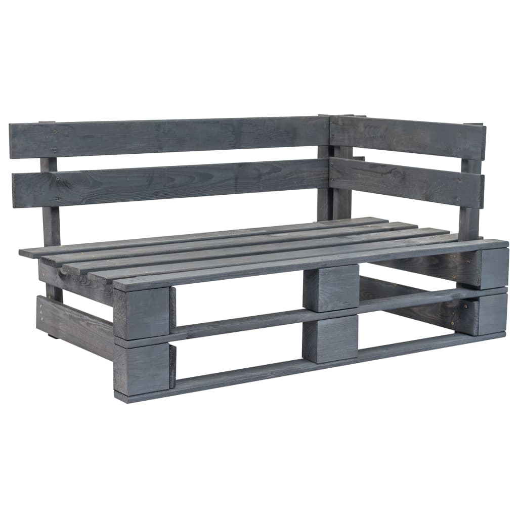 Divano da Giardino a Pallet con Cuscini Grigi in Legno di Pinocod mxl 119232