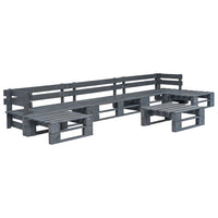 Salotto da Giardino in Pallet con Cuscini Grigi 6 pz in Legno 275324