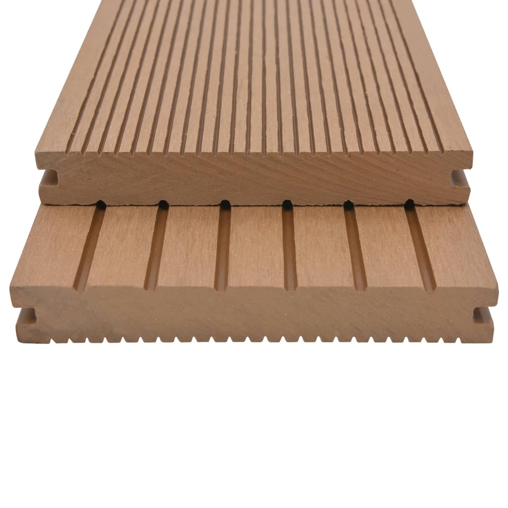 Pavimento per Esterni in WPC Pieno Accessori 10 m² 2,2 m Teak