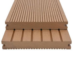 Pavimento per Esterni in WPC Pieno Accessori 10 m² 2,2 m Teak