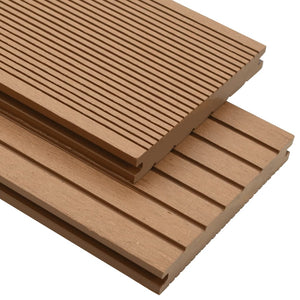 Pavimento per Esterni in WPC Pieno Accessori 26 m² 2,2 m Teak