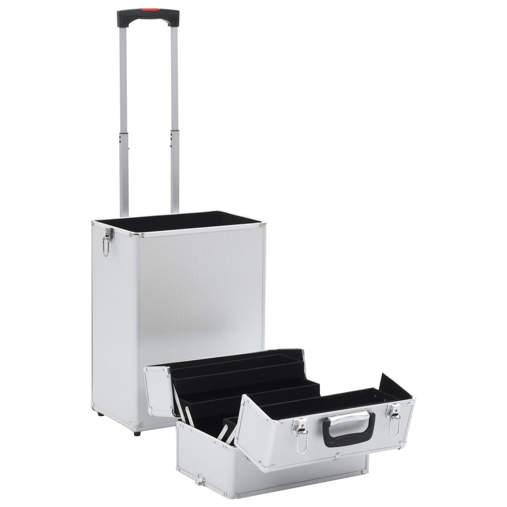 Valigia Trolley per Cosmetici in Alluminio Argento 91821