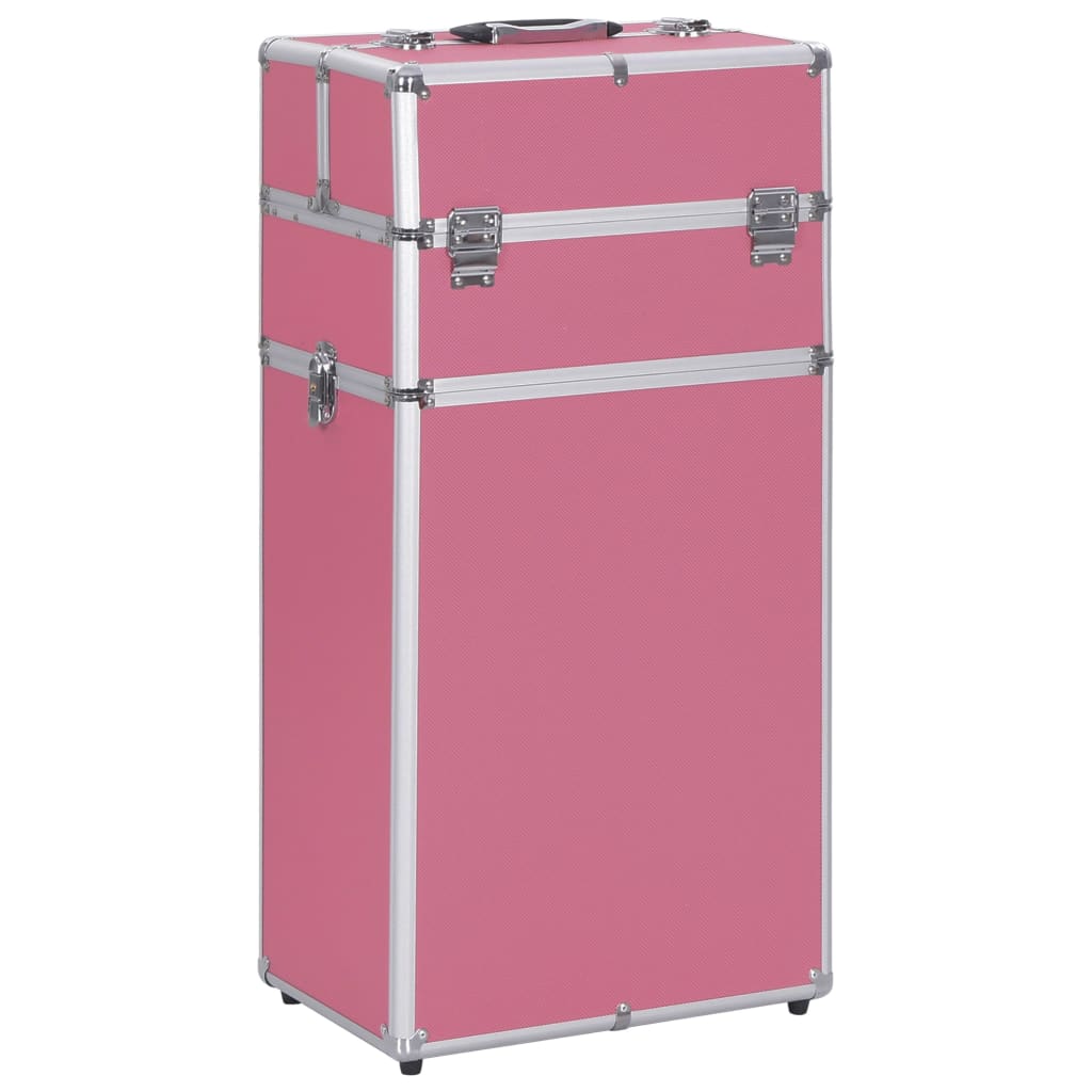 Valigia Trolley per Cosmetici in Alluminio Rosa cod mxl 59111