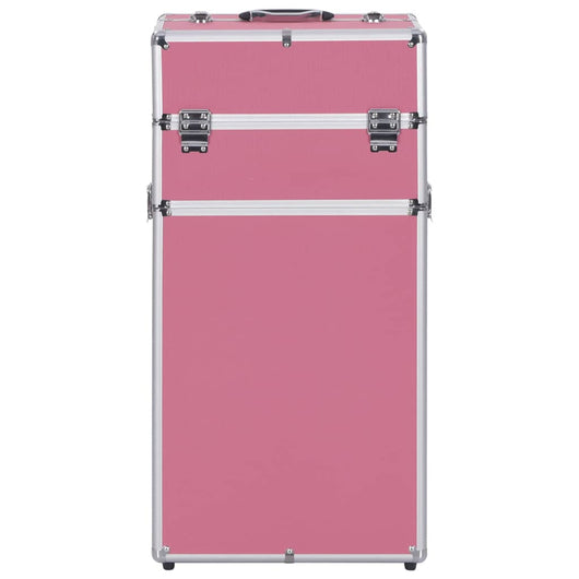 Valigia Trolley per Cosmetici in Alluminio Rosa cod mxl 59111