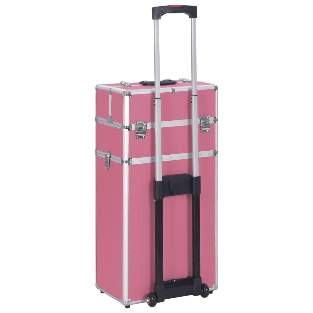 Valigia Trolley per Cosmetici in Alluminio Rosa cod mxl 59111