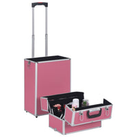 Valigia Trolley per Cosmetici in Alluminio Rosa cod mxl 59111