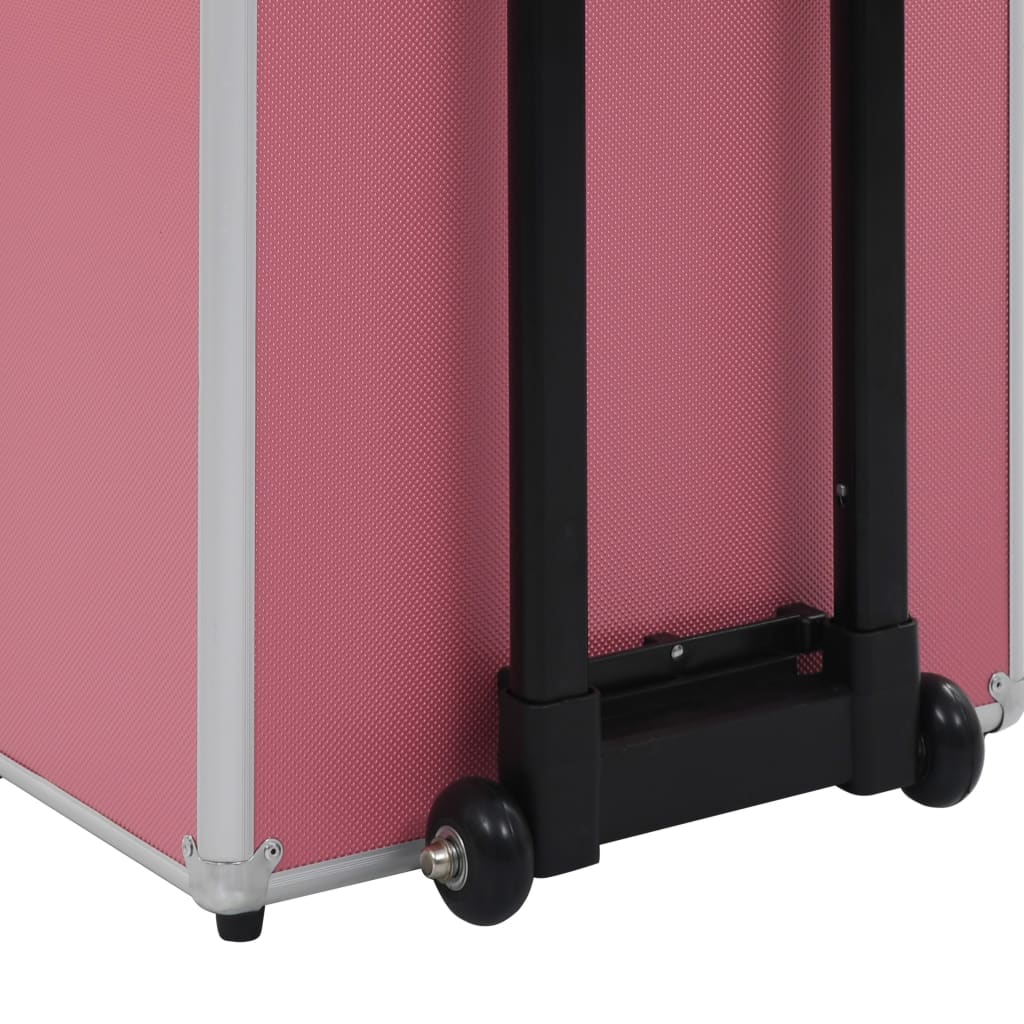 Valigia Trolley per Cosmetici in Alluminio Rosa cod mxl 59111