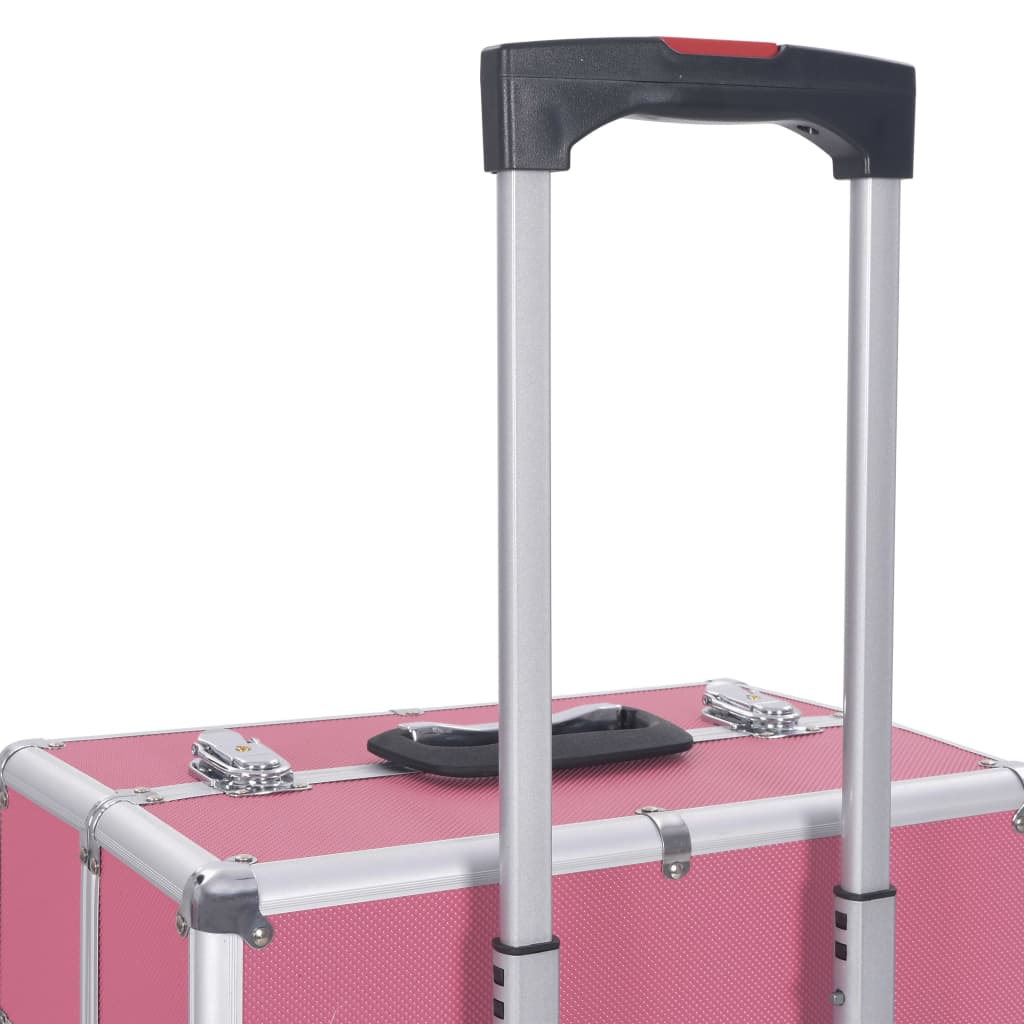 Valigia Trolley per Cosmetici in Alluminio Rosa cod mxl 59111