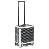 Valigia Trolley per Cosmetici 35x29x45 cm Nera in Alluminio