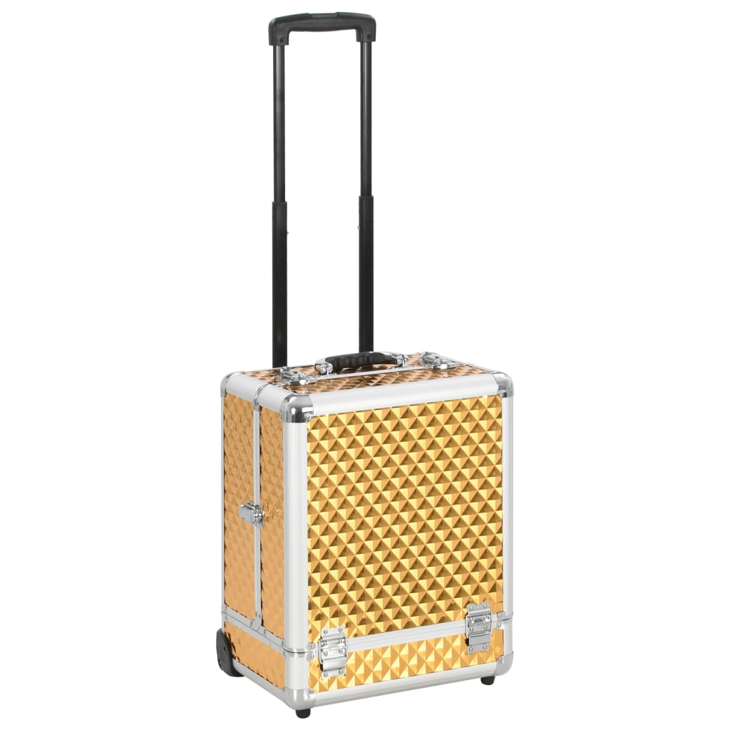 Valigia Trolley per Cosmetici 35x29x45 cm Oro in Alluminiocod mxl 80686