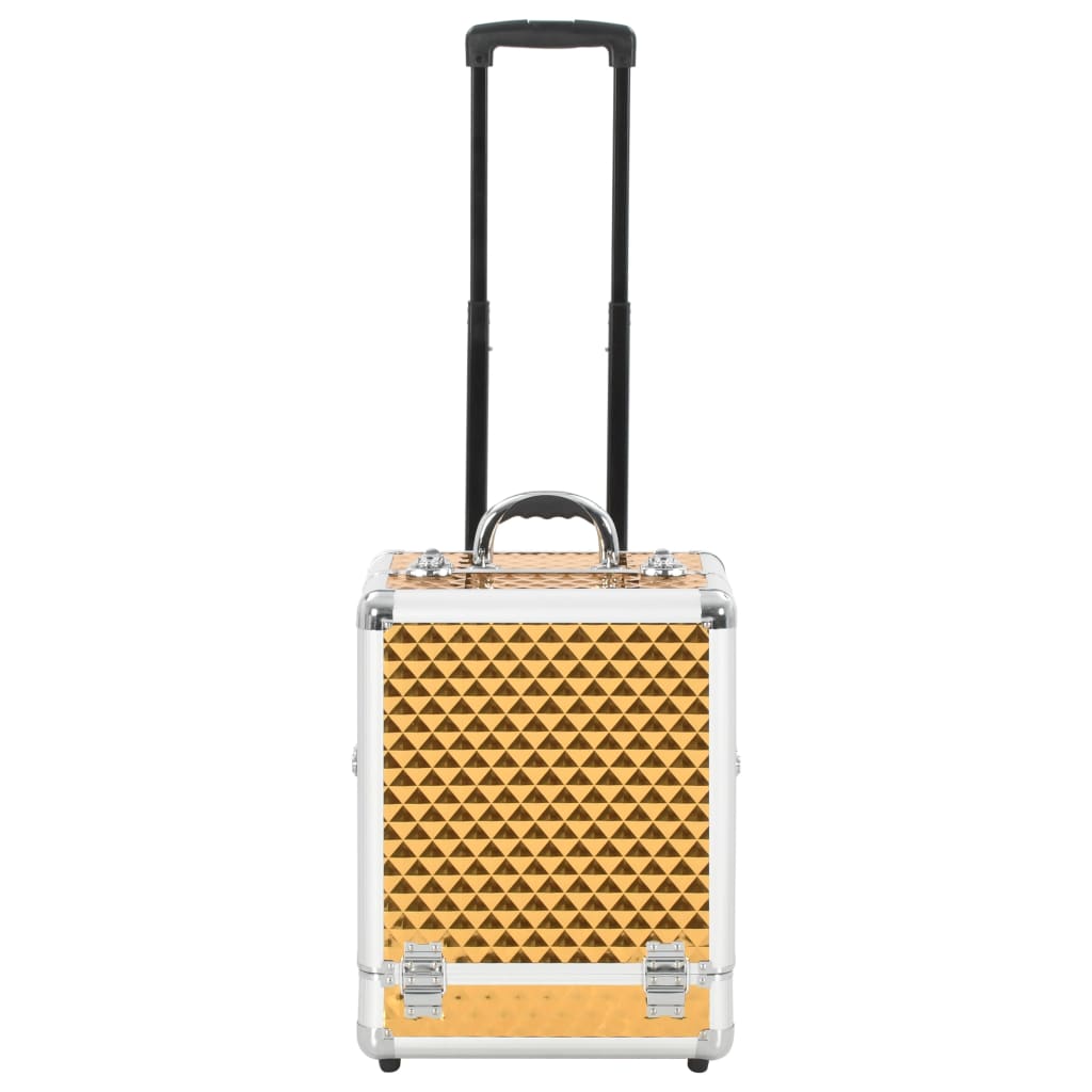 Valigia Trolley per Cosmetici 35x29x45 cm Oro in Alluminiocod mxl 80686