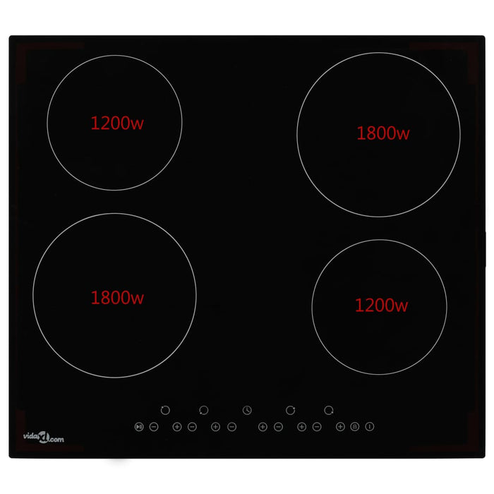 Piano Cottura in Ceramica con 4 Zone e Controlli Touch 6000 W 50784