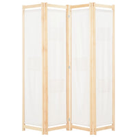 Divisorio a 4 Pannelli Crema 160x170x4 cm in Tessuto cod mxl 70557