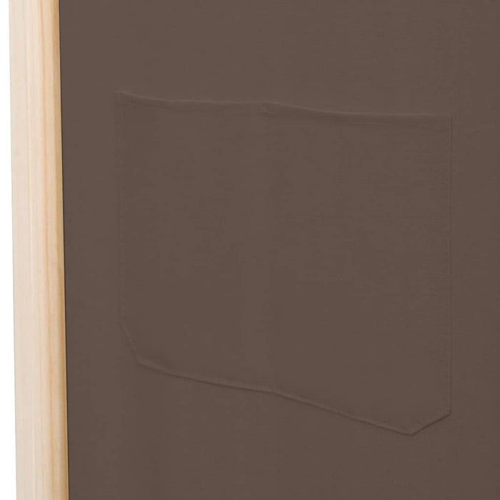 Divisorio a 5 Pannelli Marrone 200x170x4 cm in Tessuto 248181