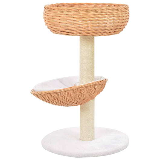 Albero per Gatti con Tiragraffi in Legno di Salice Naturalecod mxl 104924