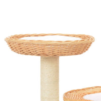 Albero per Gatti con Tiragraffi in Legno di Salice Naturale cod mxl 60663