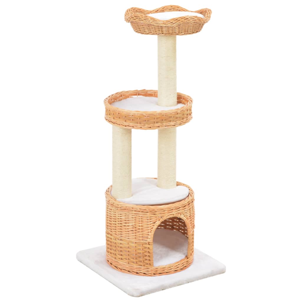 Albero per Gatti con Tiragraffi in Legno di Salice Naturale cod mxl 58341