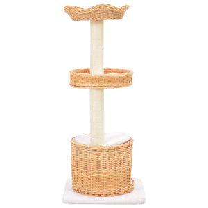 Albero per Gatti con Tiragraffi in Legno di Salice Naturale cod mxl 58341